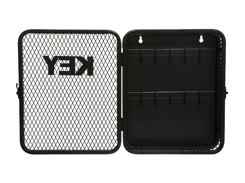 Boîte à clé murale en métal noir 26 x 32 cm