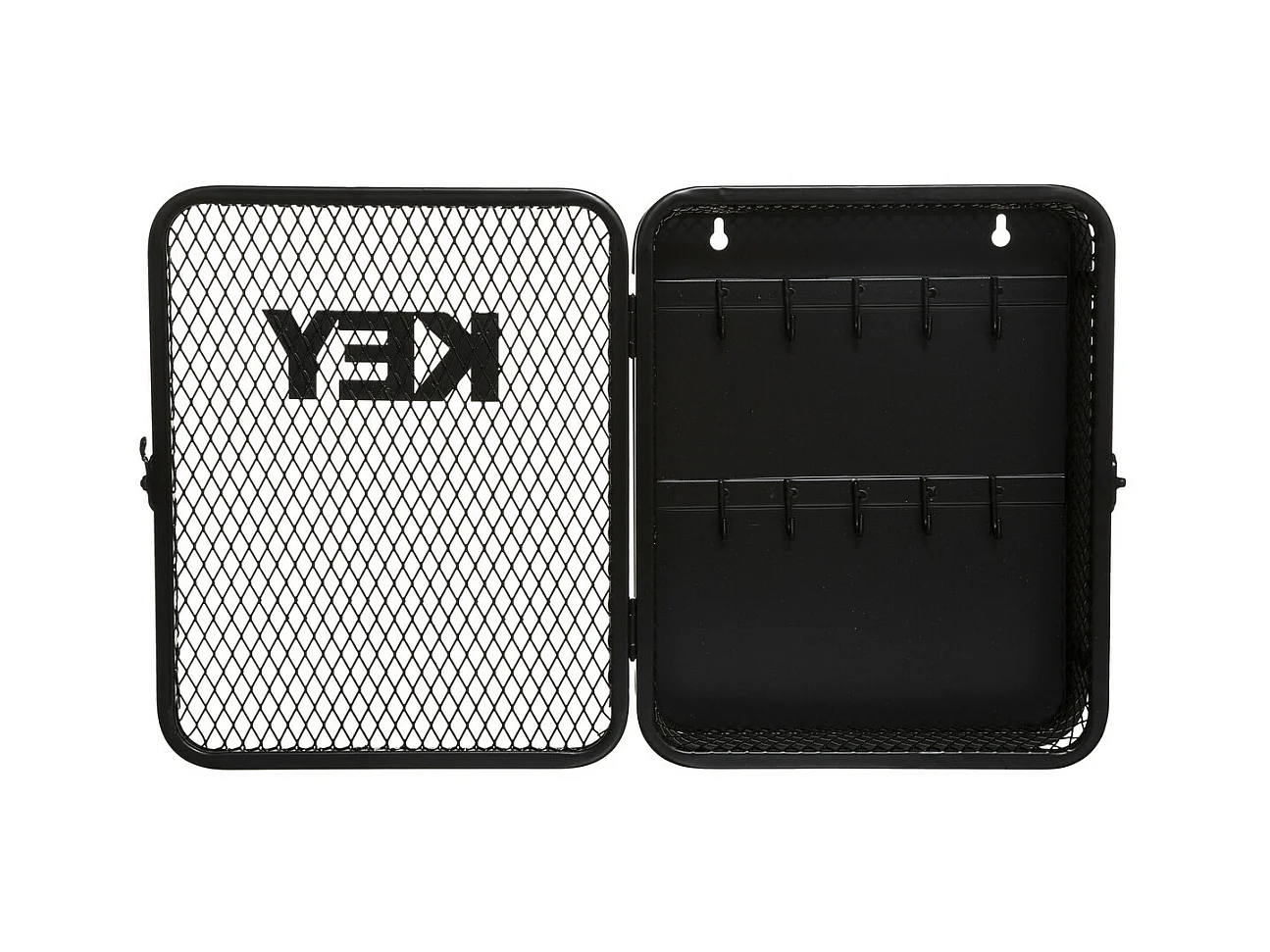 Boîte à clé murale en métal noir 26 x 32 cm