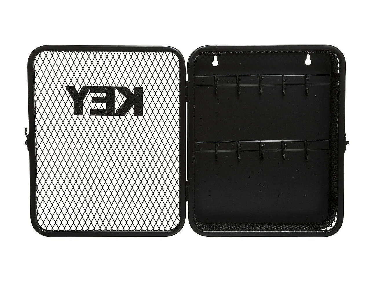 Boîte à clé murale en métal noir 26 x 32 cm