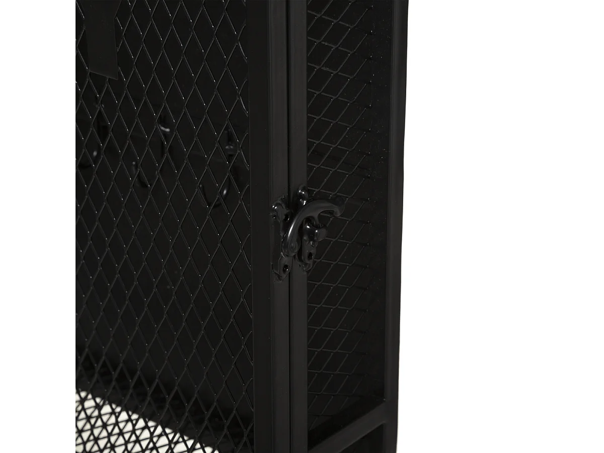 Boîte à clé murale en métal noir 26 x 32 cm