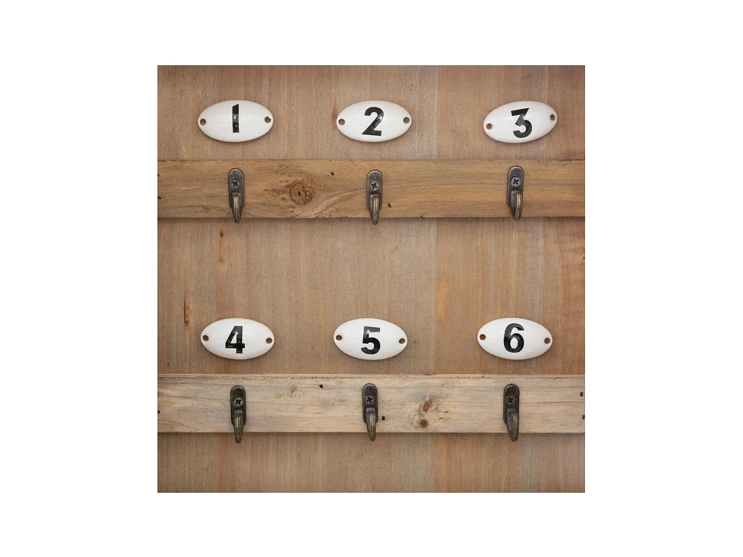 Boîte à clés murale rétro vintage en bois H 38 cm