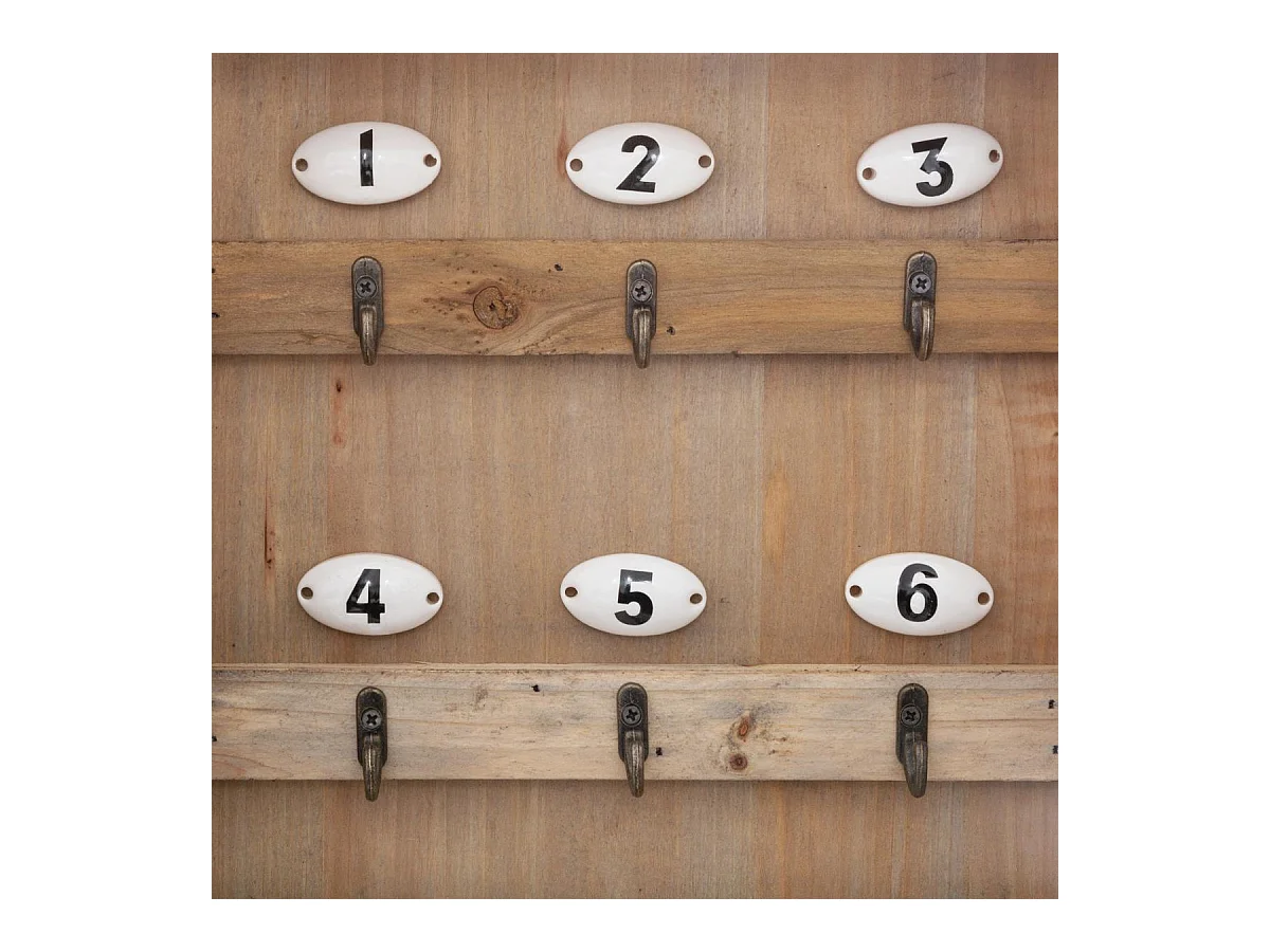 Boîte à clés murale rétro vintage en bois H 38 cm