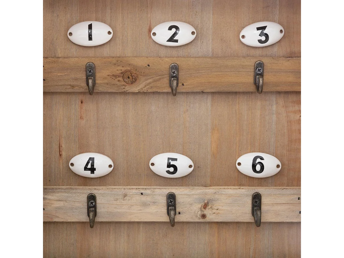 Boîte à clés murale rétro vintage en bois H 38 cm