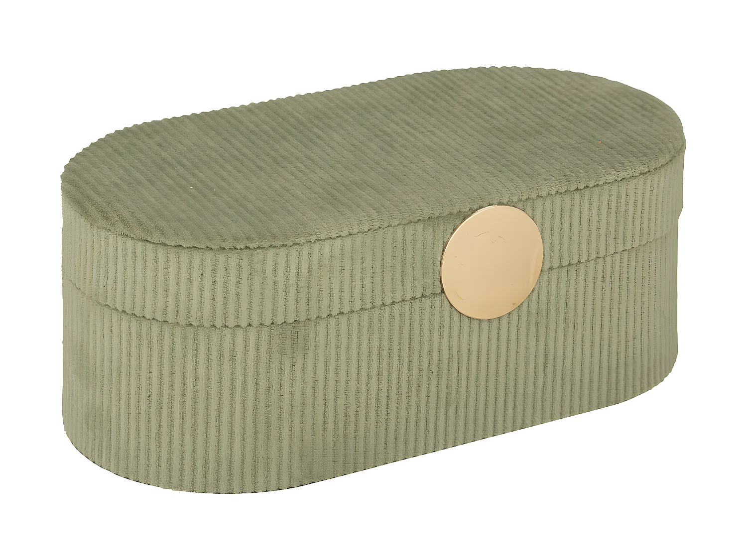 Boîte à bijoux en velours Vert Kaki avec miroir
