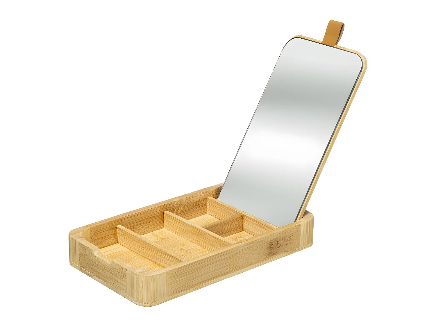 Boite à Bijoux compartimenté en Bambou avec Miroir