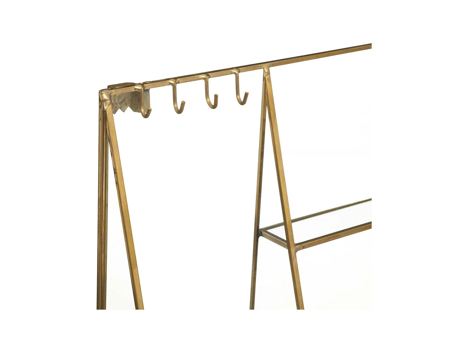 Porte-bijoux mural en Laiton et Verre 30 x 27 cm