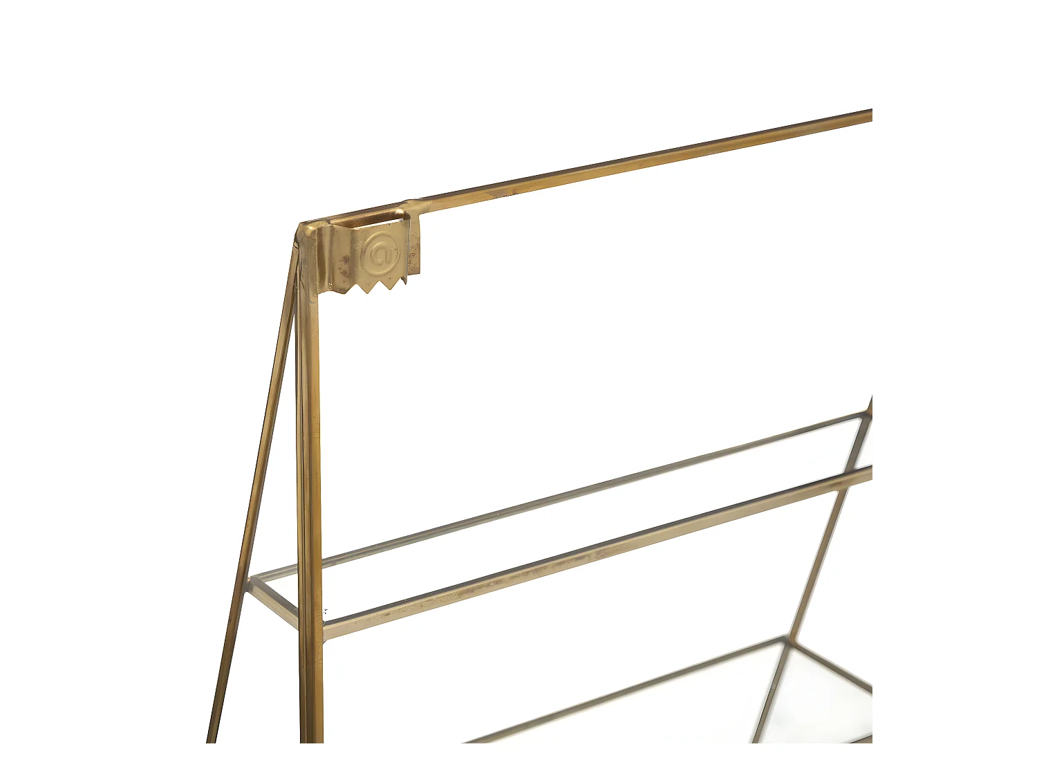 Porte-bijoux mural en Laiton et Verre 30 x 27 cm