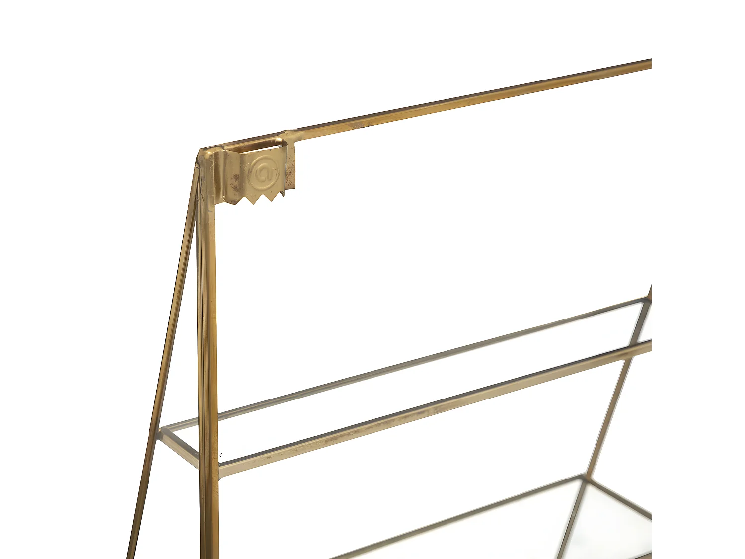 Porte-bijoux mural en Laiton et Verre 30 x 27 cm