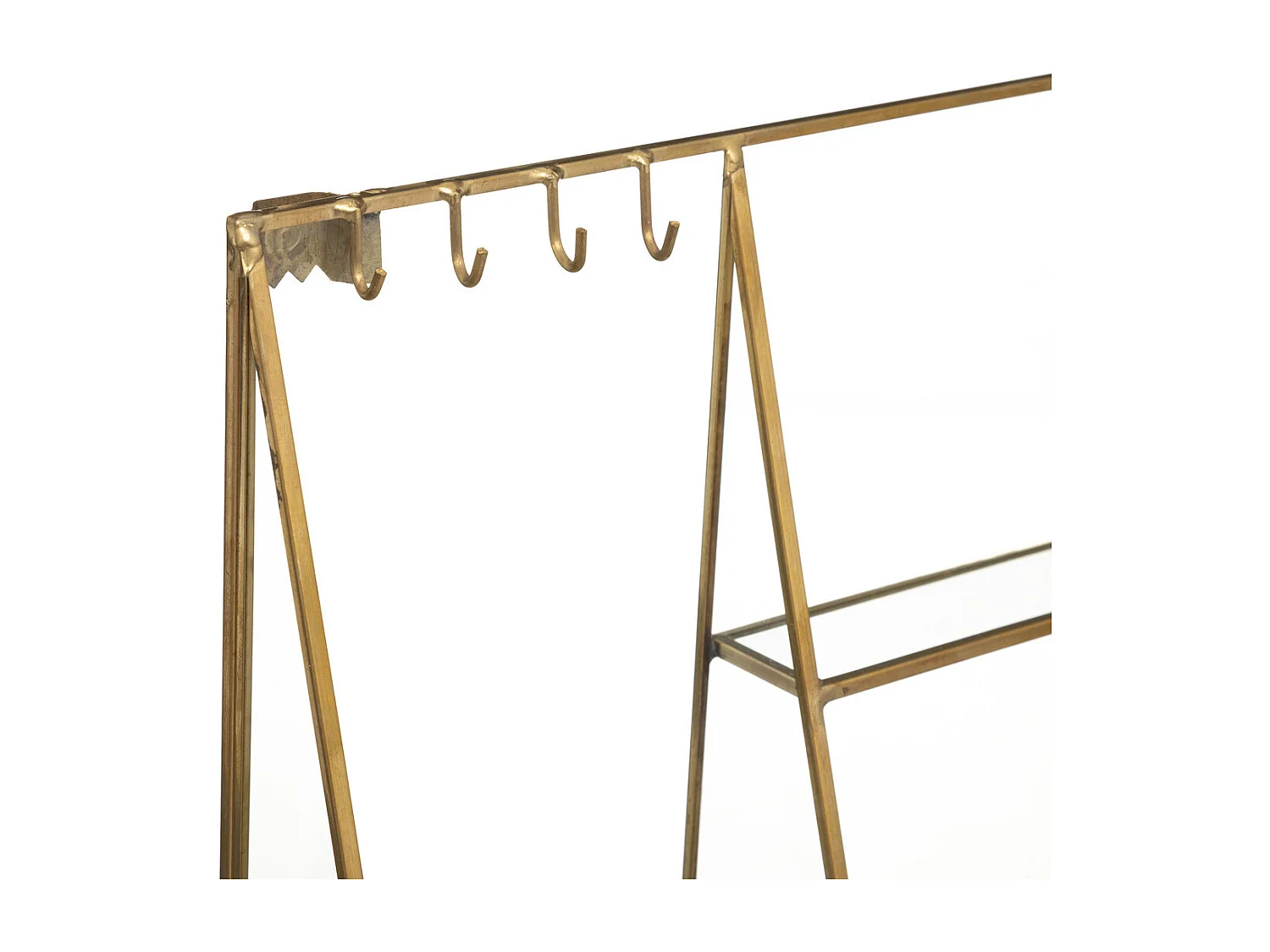 Porte-bijoux mural en Laiton et Verre 30 x 27 cm