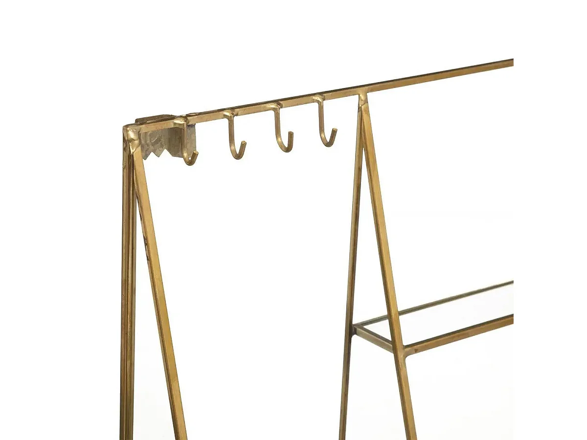 Porte-bijoux mural en Laiton et Verre 30 x 27 cm