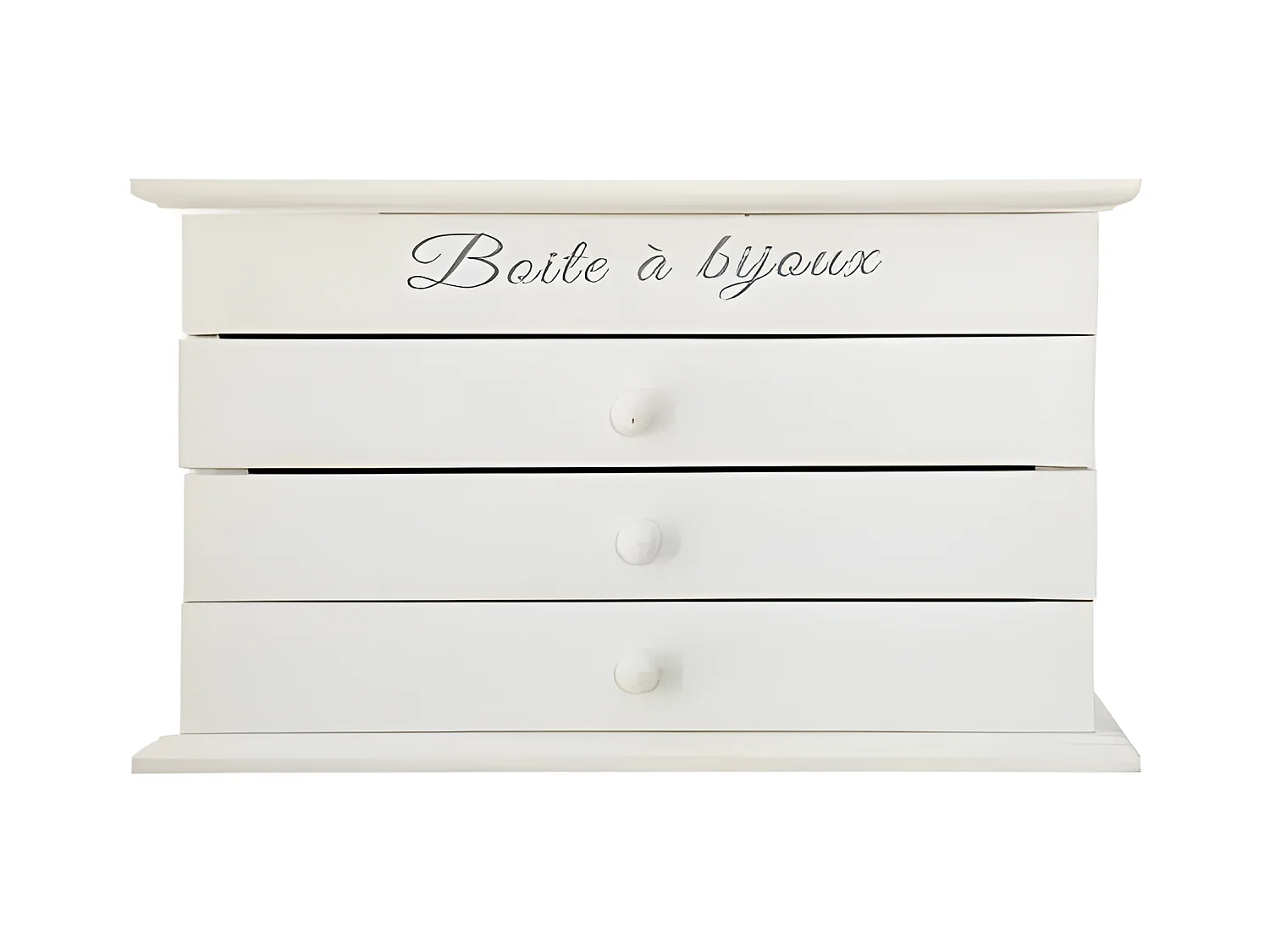 Boîte à Bijoux blanche avec 3 tiroirs 25 x 17 cm