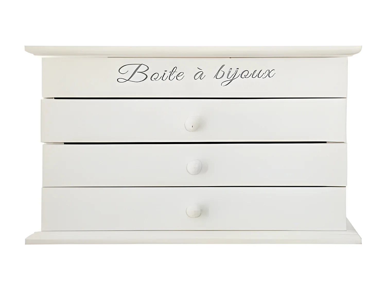 Boîte à Bijoux blanche avec 3 tiroirs 25 x 17 cm