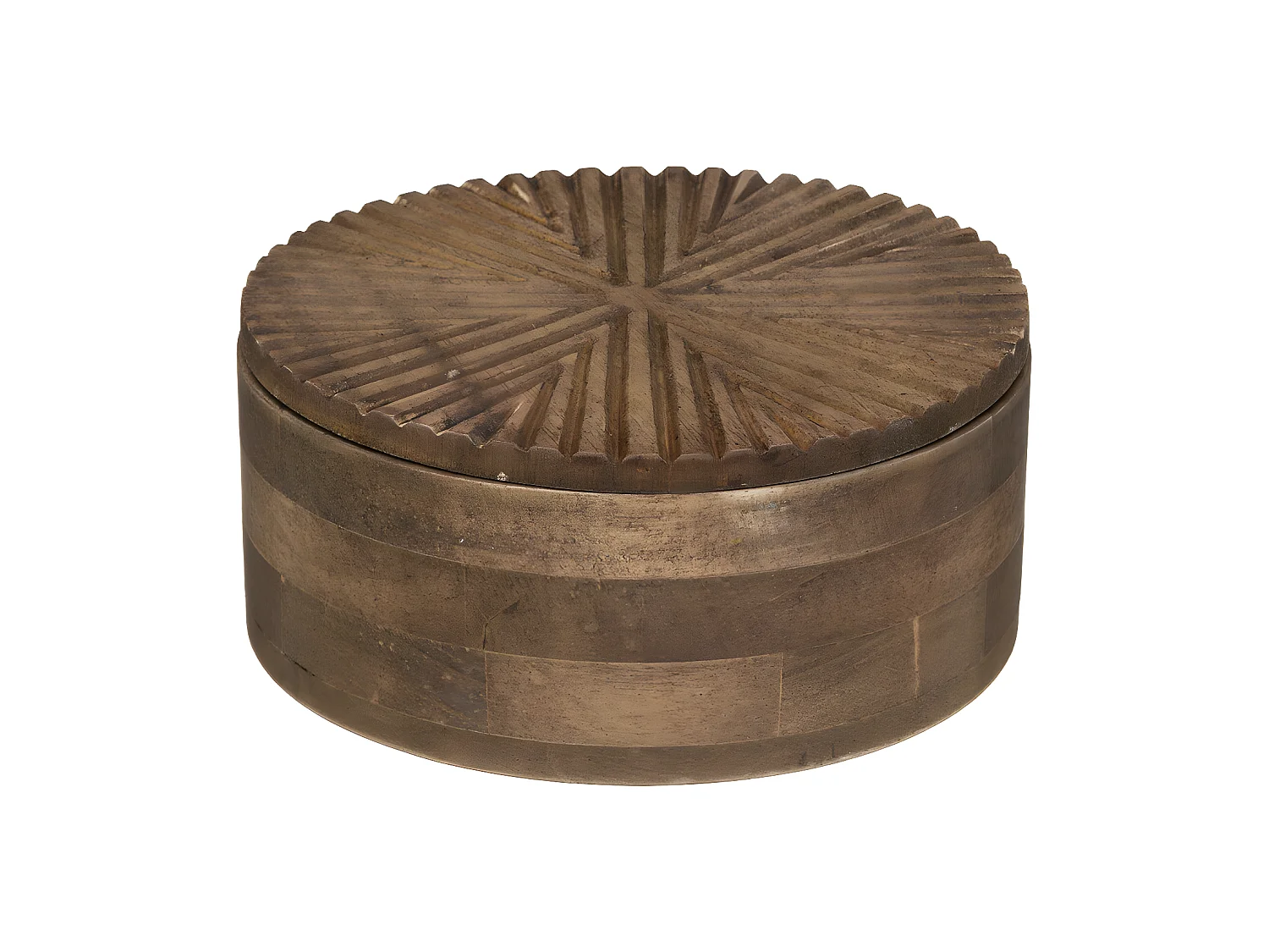 Boîte à bijoux en Bois avec Miroir  D 18 cm