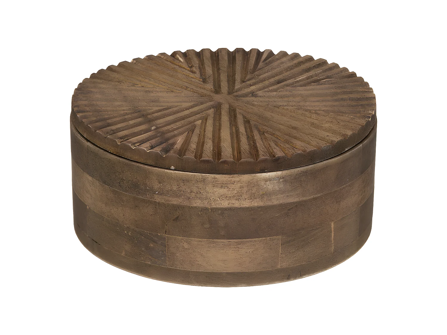 Boîte à bijoux en Bois avec Miroir  D 18 cm