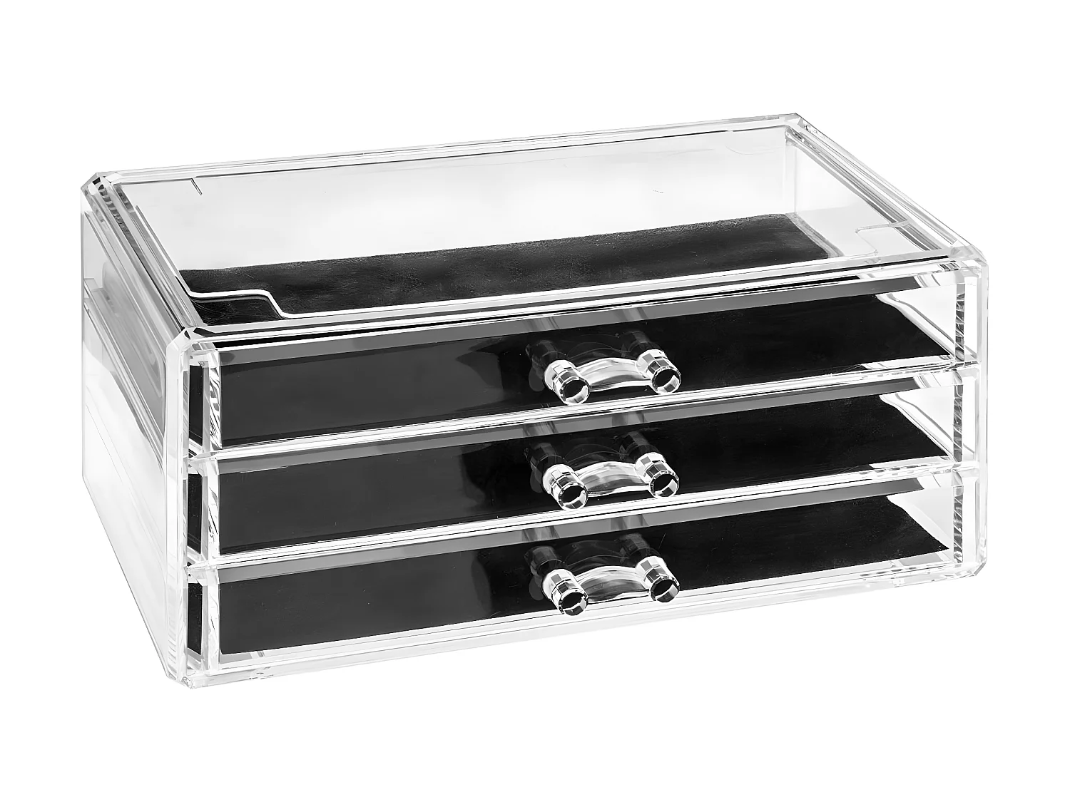 Boîte à Bijoux Transparente 3 tiroirs