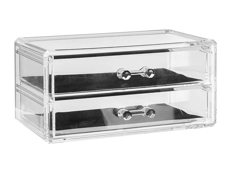 Boîte à Bijoux Transparente 2 tiroirs