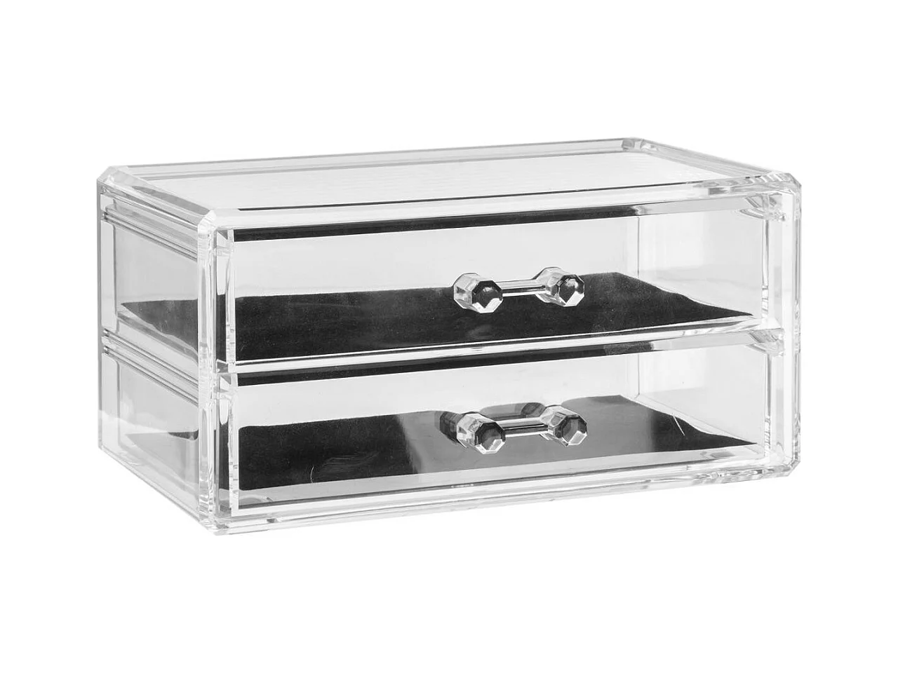 Boîte à Bijoux Transparente 2 tiroirs