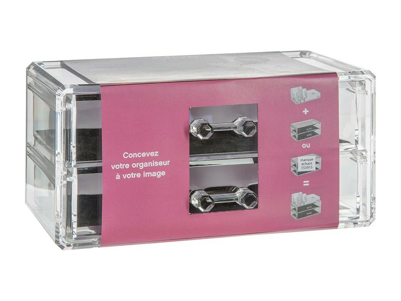 Boîte à Bijoux Transparente 2 tiroirs