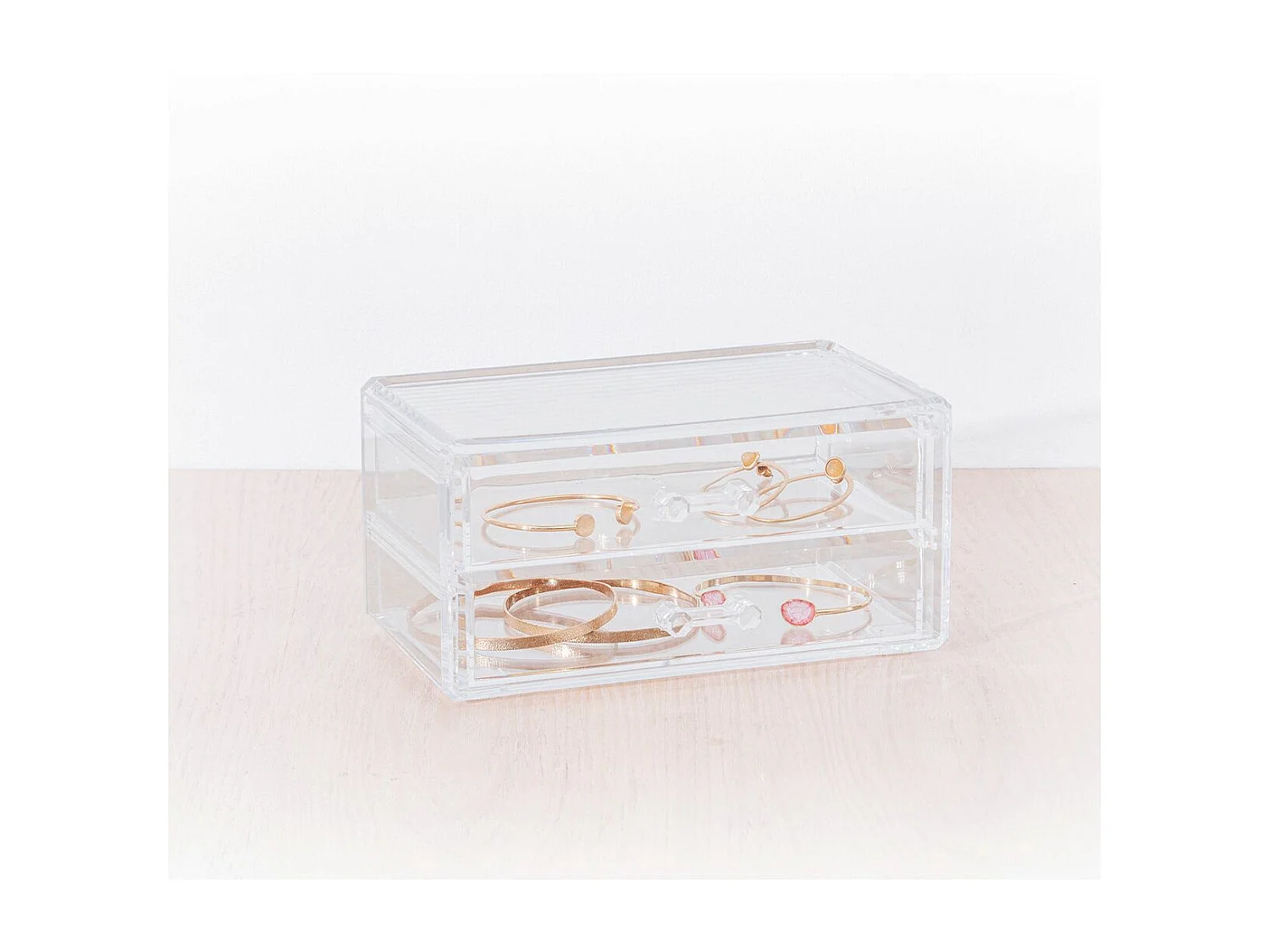 Boîte à Bijoux Transparente 2 tiroirs