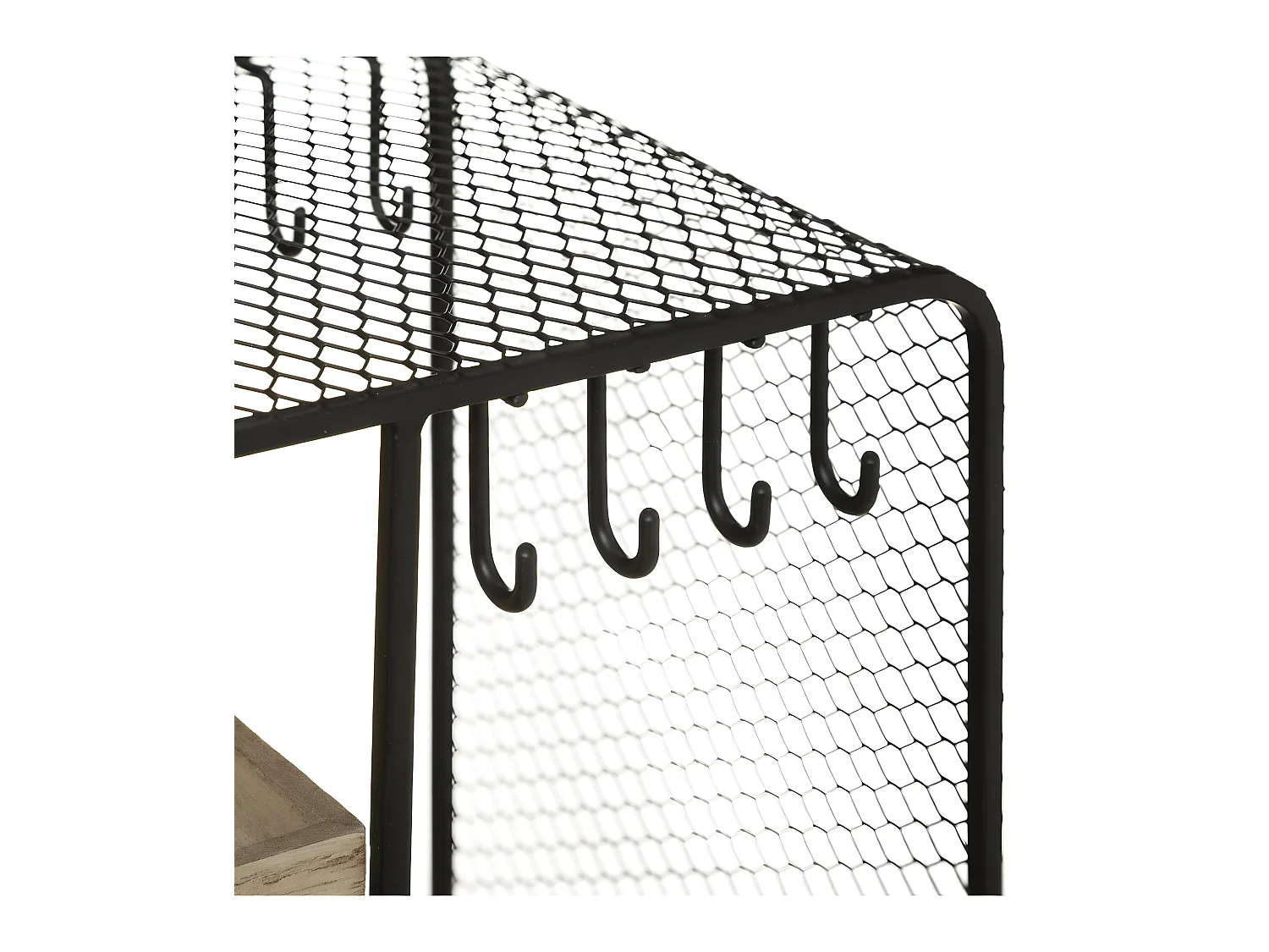 Porte Bijoux forme Dressing en Bois et Métal Noir H 28 cm