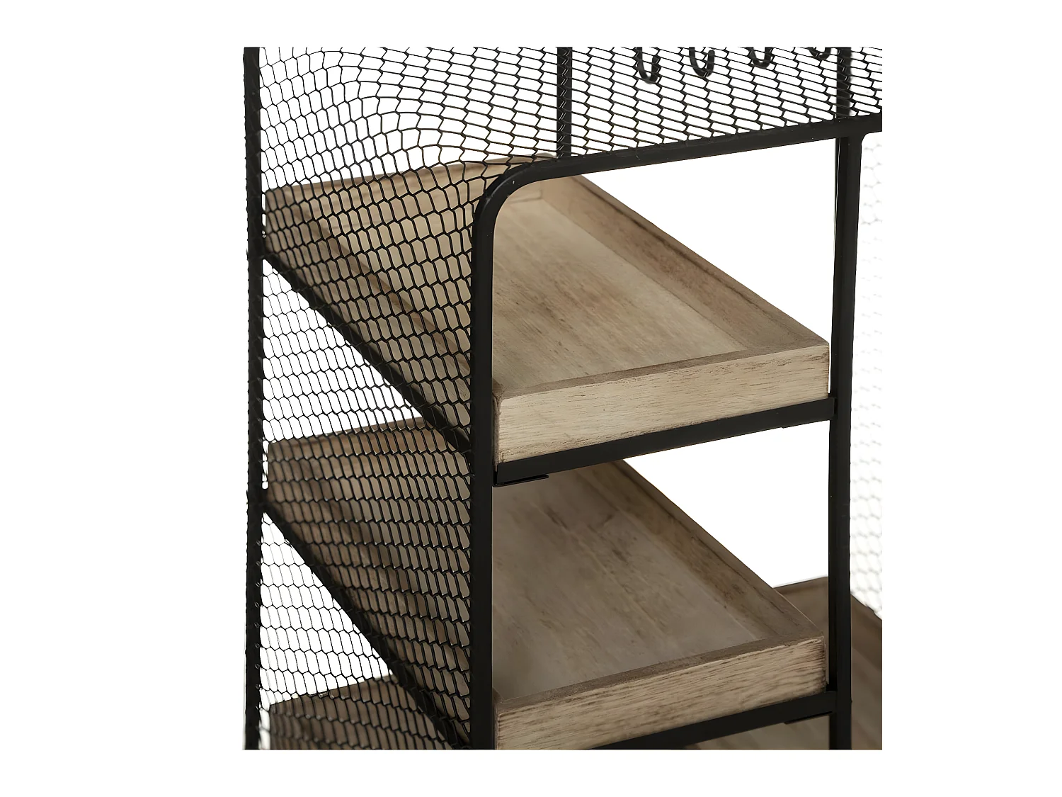 Porte Bijoux forme Dressing en Bois et Métal Noir H 28 cm