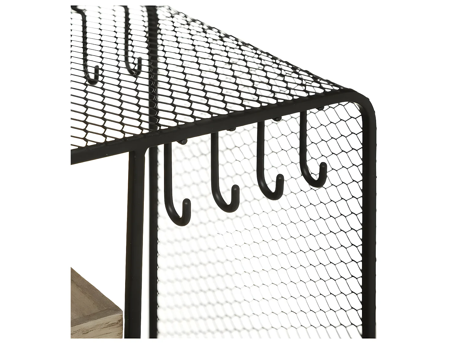 Porte Bijoux forme Dressing en Bois et Métal Noir H 28 cm