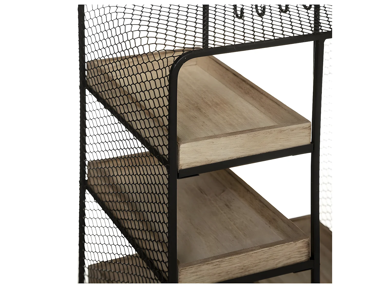 Porte Bijoux forme Dressing en Bois et Métal Noir H 28 cm