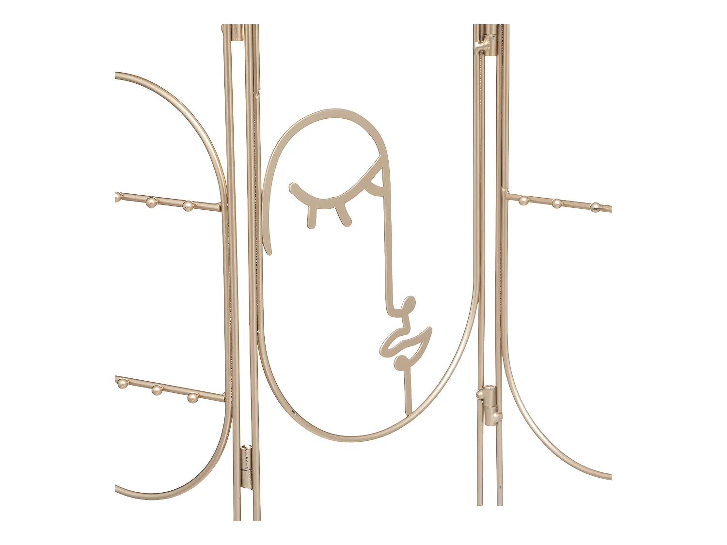 Grand Porte Bijoux avec Miroir en Métal et Verre  H 40,5 cm