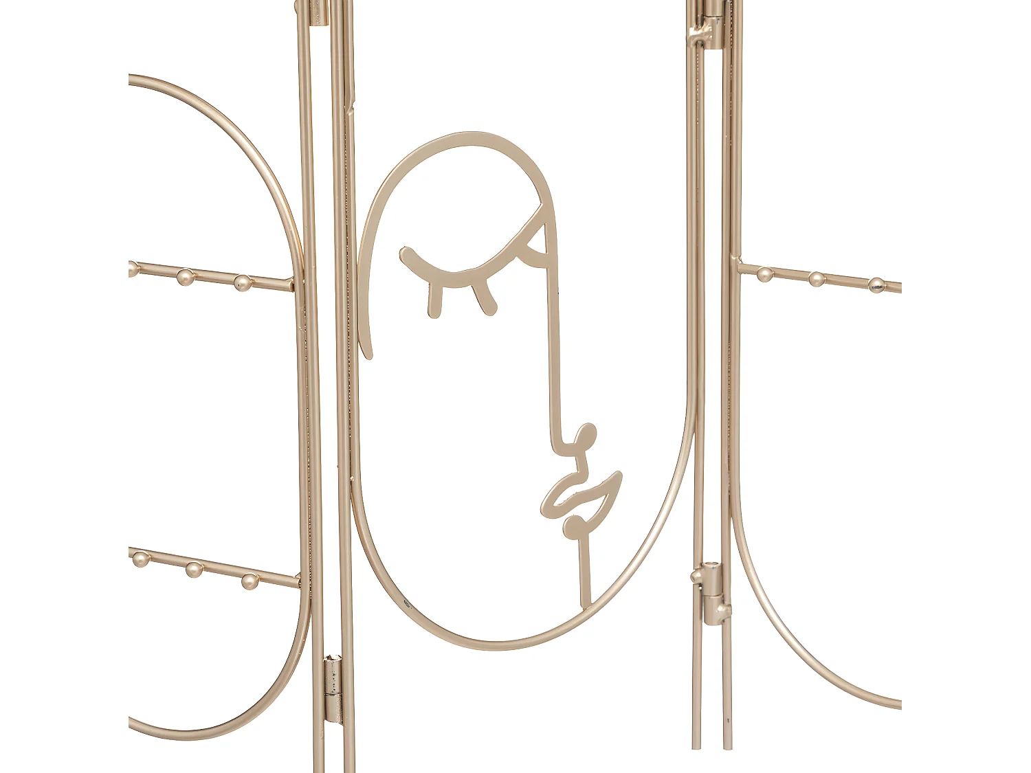 Grand Porte Bijoux avec Miroir en Métal et Verre  H 40,5 cm