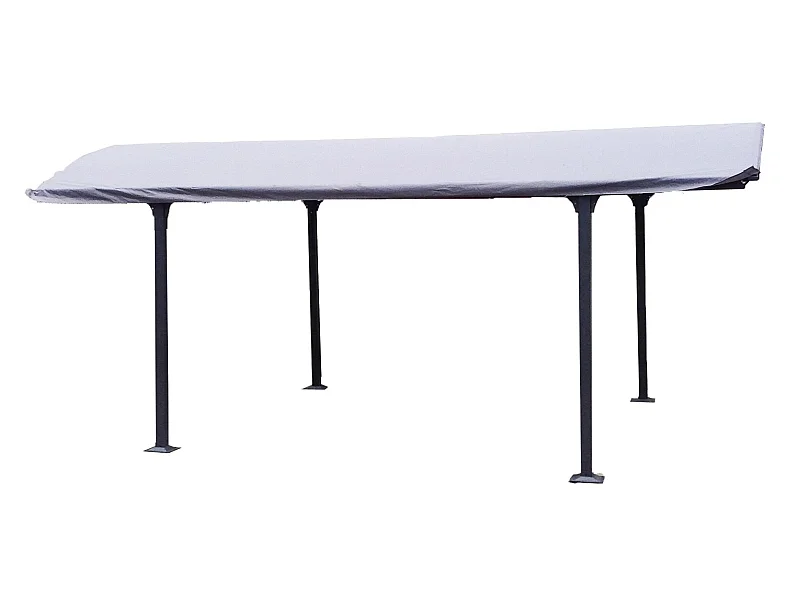 CARB3048-Bâche pour Carport ALUMINIUM toit 1/2  rond coloris gris anthracite