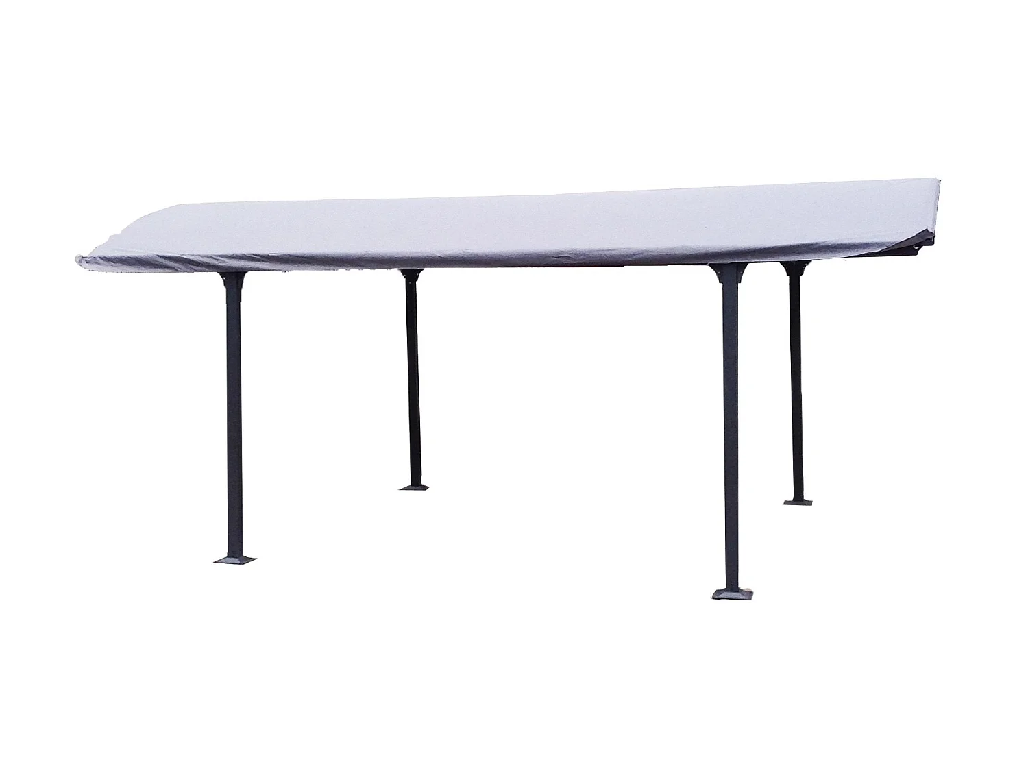 CARB3048-Bâche pour Carport ALUMINIUM toit 1/2  rond coloris gris anthracite