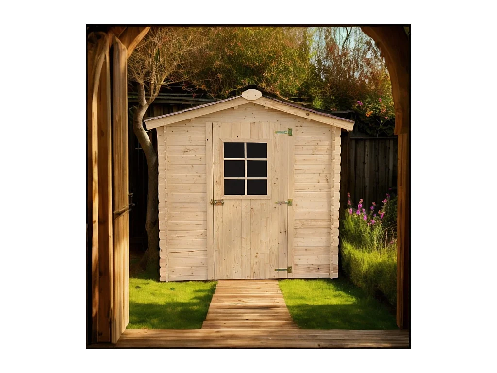 Habrita Abri madriers massifs 3.08 m² sans plancher - al2020.02n