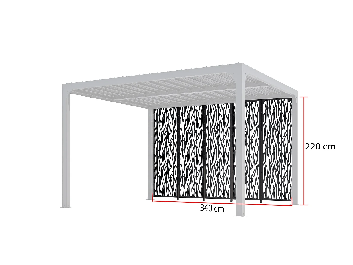 PERBIM.36-5 panneaux moucharabieh en acier haute performance finition epoxy gris anthracite pour côte 3,60 m