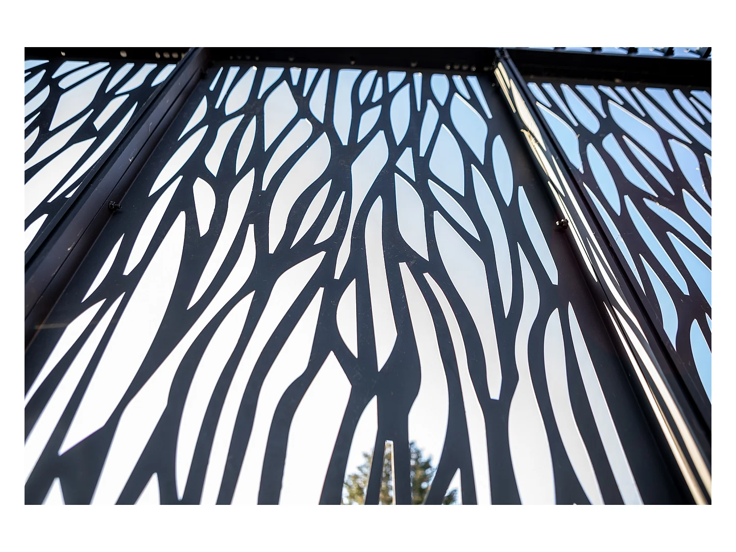 PERBIM.36-5 panneaux moucharabieh en acier haute performance finition epoxy gris anthracite pour côte 3,60 m