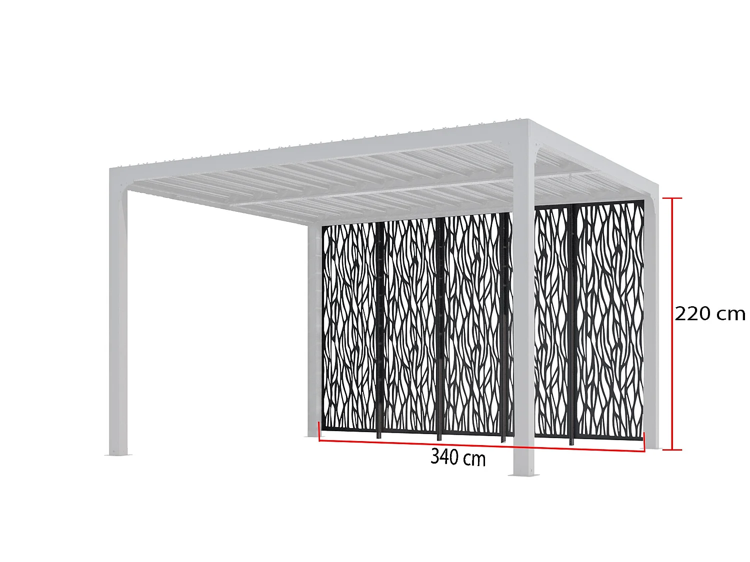 PERBIM.36-5 panneaux moucharabieh en acier haute performance finition epoxy gris anthracite pour côte 3,60 m