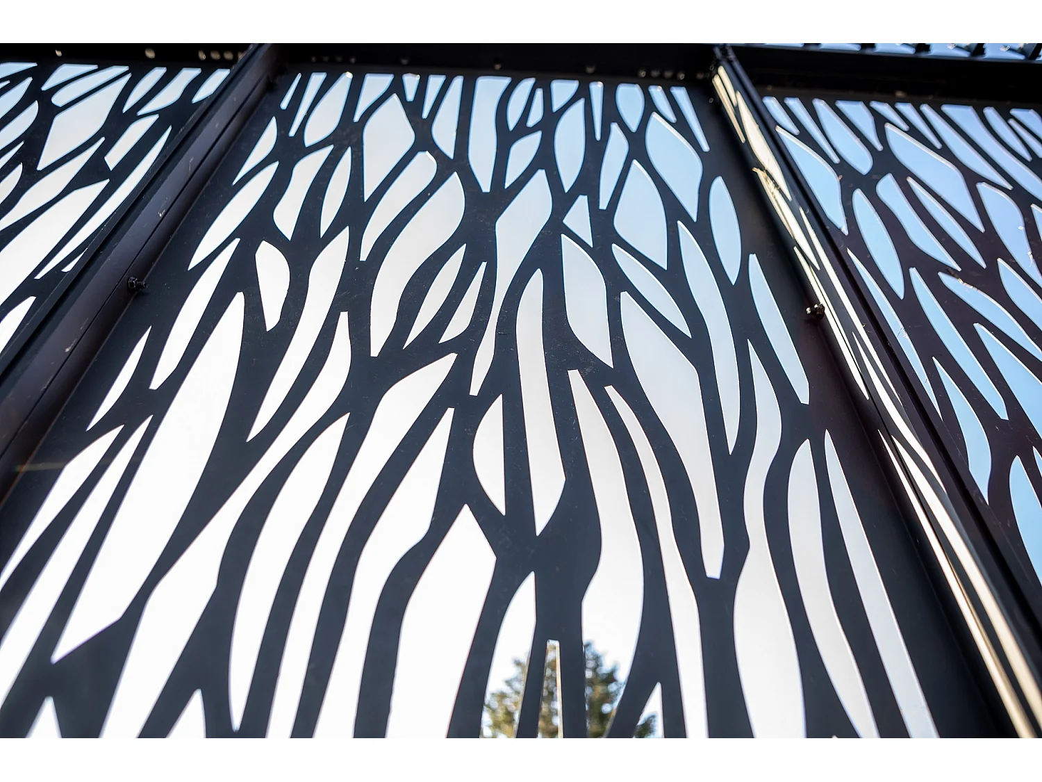 PERBIM.36-5 panneaux moucharabieh en acier haute performance finition epoxy gris anthracite pour côte 3,60 m