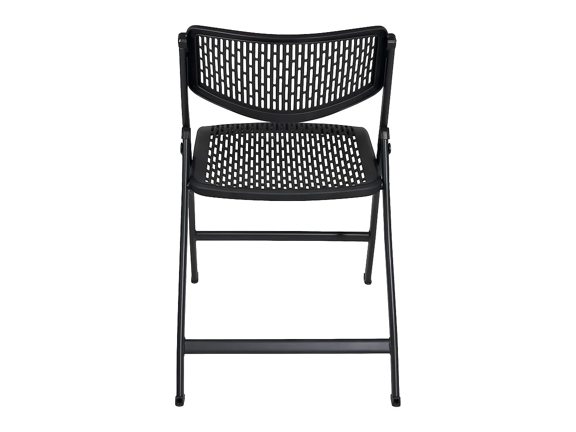 Juego de 4 sillas plegables de metal y plástico calado SABA (negro)