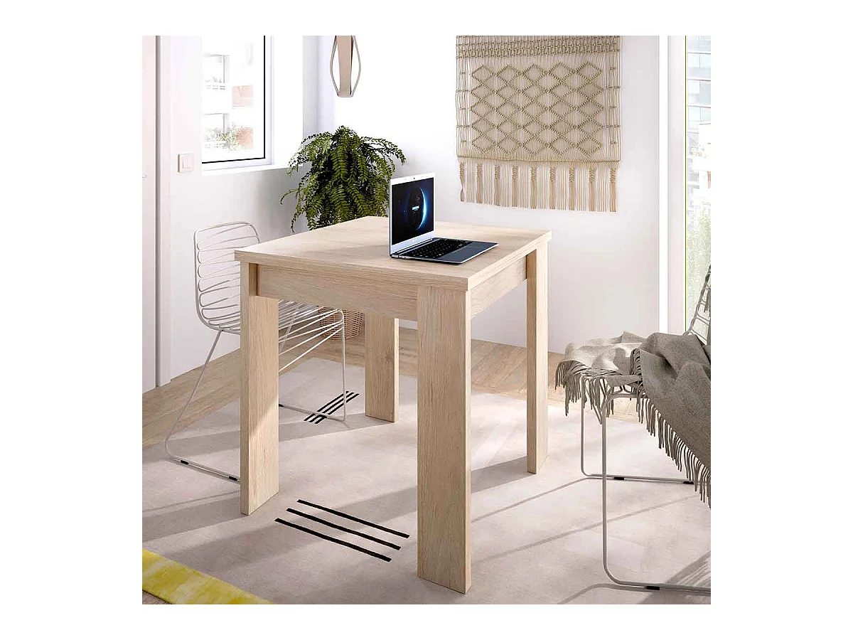 Mesa auxiliar extensible Bok natural 79,2x67,1-134x67,1 cm