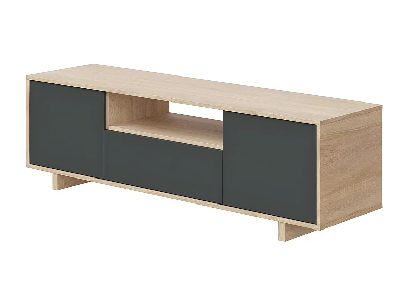 Meuble TV 3 portes + 1 niche de rangement Zaira - L150 cm