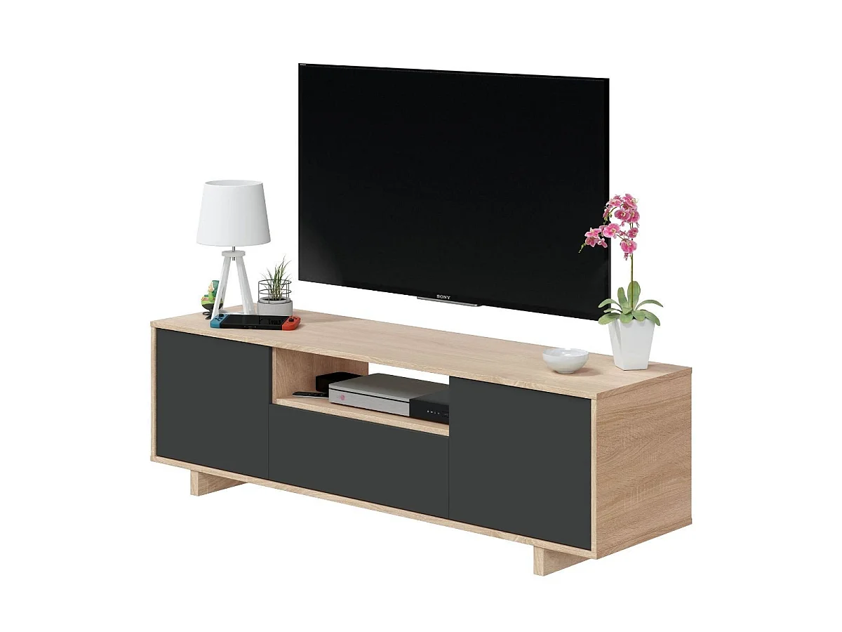 TV-Möbel 3 Türen + 1 Aufbewahrungsnische Zaira - L150 cm