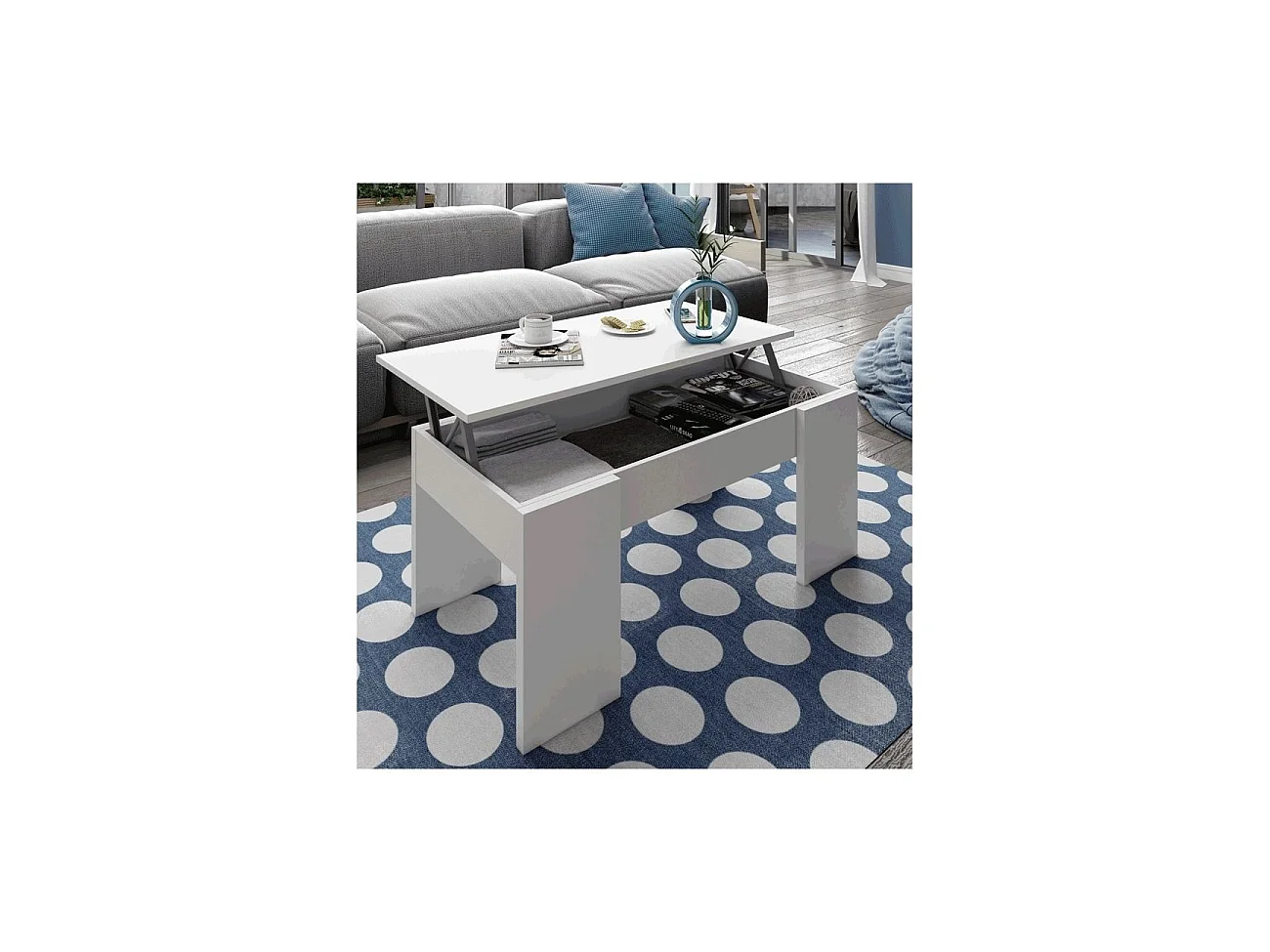 Mesa de centro de baixo custo Blanco Artik (Blanco Mate)