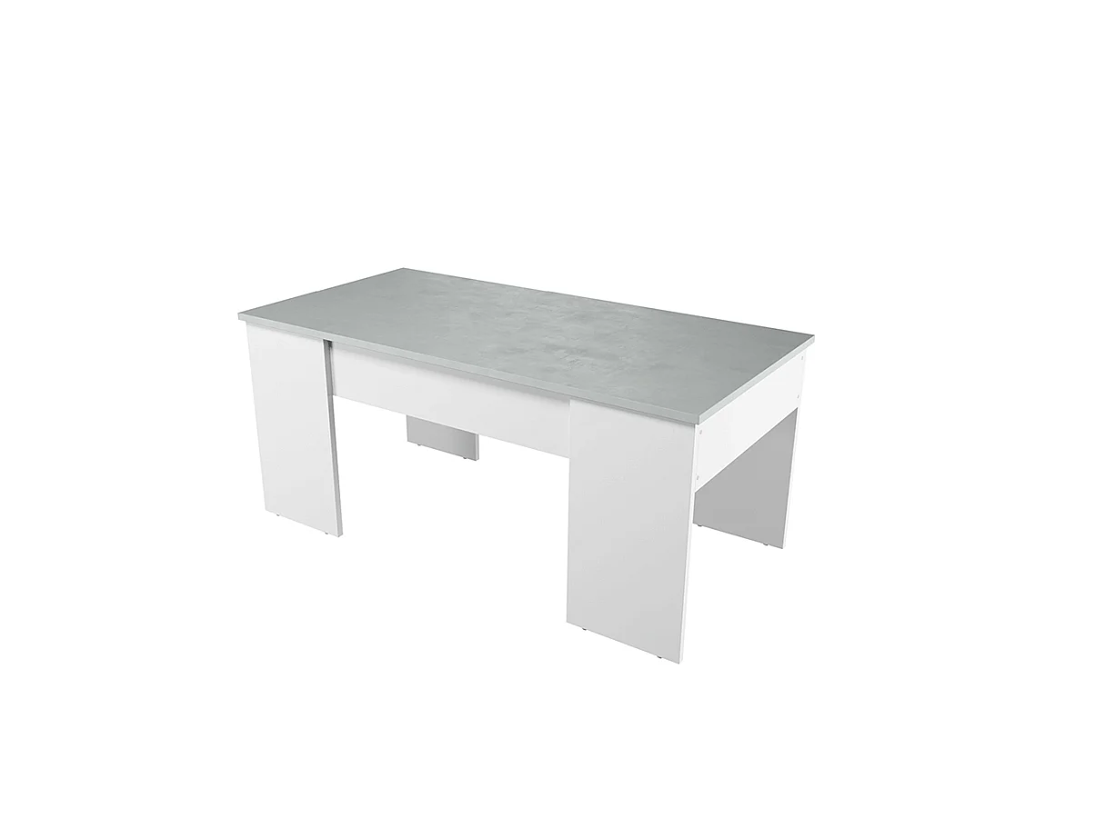 MESA CENTRO ELEVABLE 45X100X50CM CEMENTO/ BLANCO ARTIK