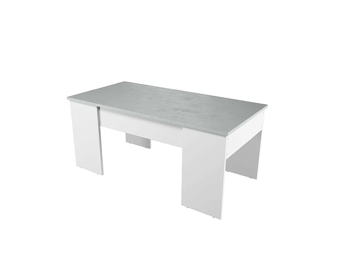MESA CENTRO ELEVABLE 45X100X50CM CEMENTO/ BLANCO ARTIK