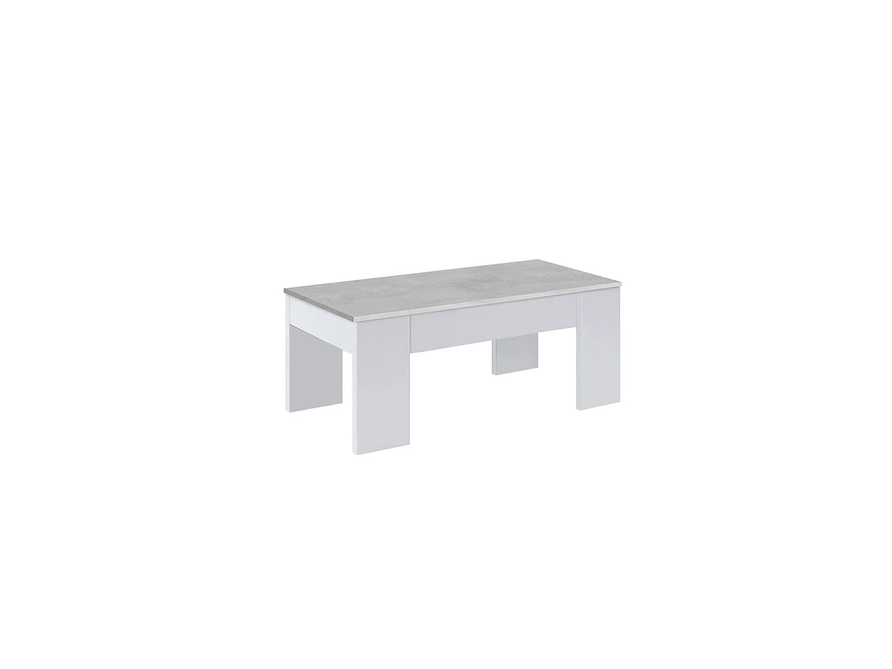 Mesa de centro de baixo custo Blanco Artik (Blanco Mate) - Gris Cemento