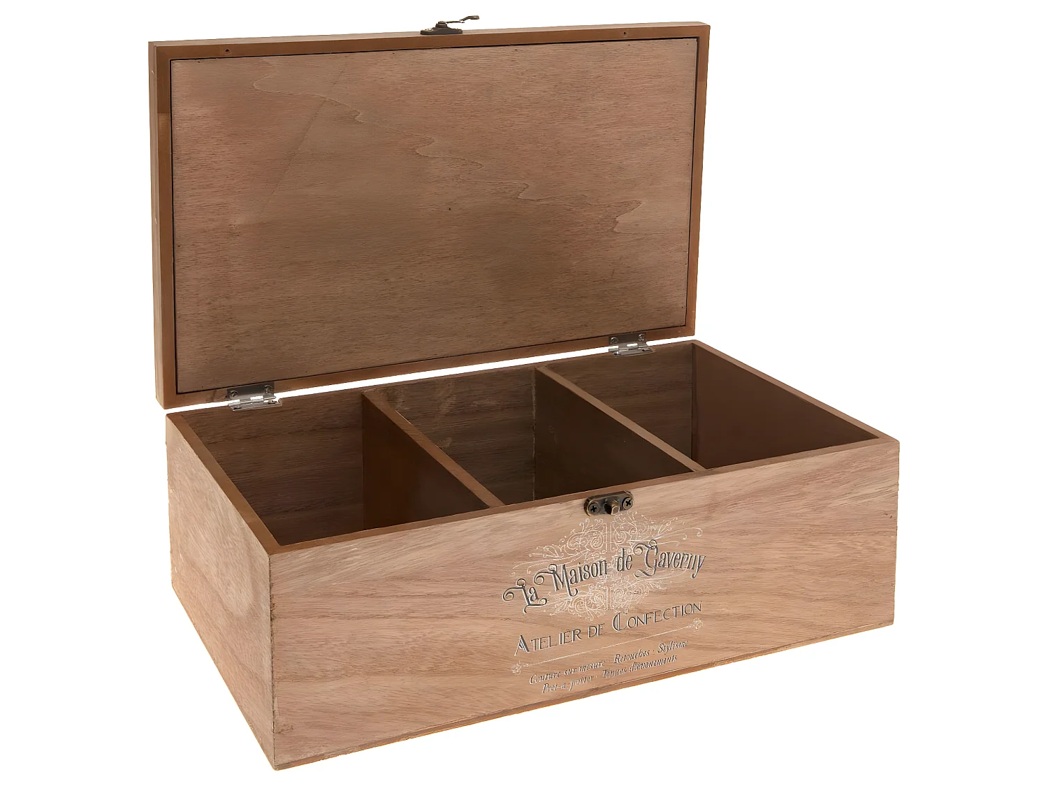 Boîte à couture compartimentée en Bois et Verre