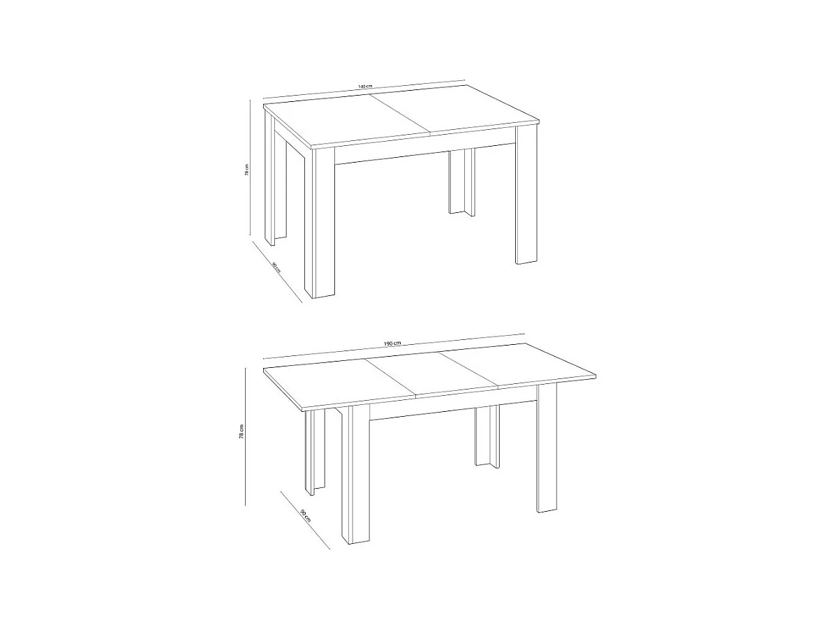 Mesa de jantar extensível Kendra 140 Blanco Artik (Blanco Mate)