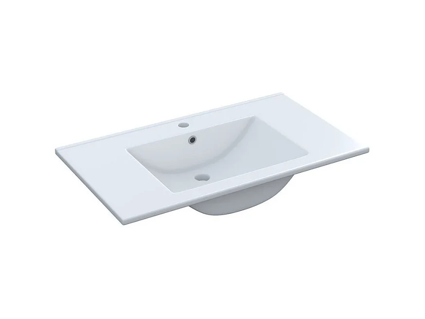 Lavabo en céramique Blanc 80 x 45 cm - Design Moderne et Fonctionnel