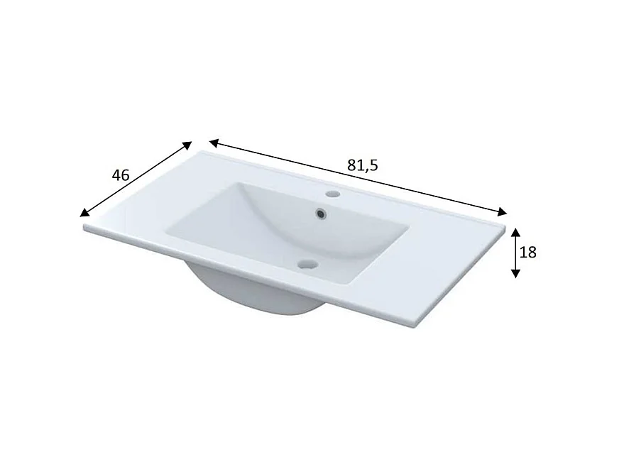 Lavabo en céramique Blanc 80 x 45 cm - Design Moderne et Fonctionnel