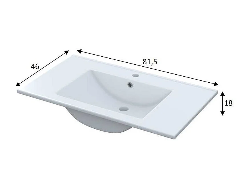 Keramikwaschbecken Weiß 80 x 45 cm - Modernes und funktionales Design