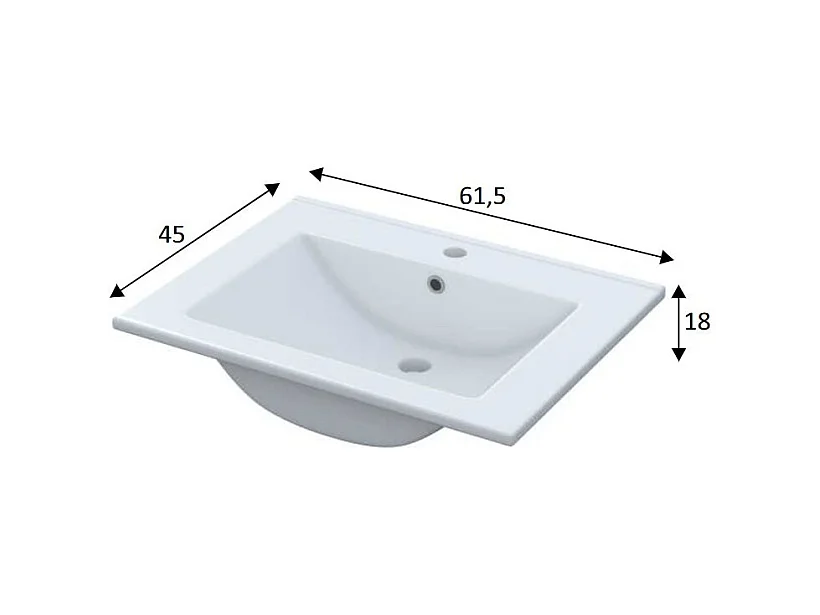 Lavabo cerámico - 60x45 cm